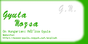 gyula mozsa business card